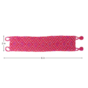 Hastvikas Handmade Gold-Plated <b>Bracelet</b> Pink Pearl Diamond Geometric Number Pattern Cute Religious Style <b>Copper</b> Material Gift - Product Image 3