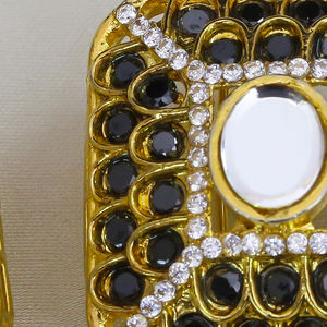 Best Quality Customized Sized <b>Gold</b> <b>Plated</b> <b>Hoop</b> <b>Earrings</b> for Women Black & Kundan Stones with Cz Inset for Party & Gift - Product Image 5