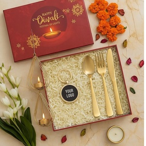 Diwali Gifts Hamper Beautiful Box packing hanging <b>small</b> <b>lantern</b> with metal Diya Indian Wedding Gift and business promotion gift - Product Image 3