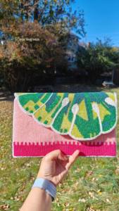 XL Bolso de fiesta informal para mujer Bolso de mano con cuentas multicolor Bordado Bolso de mensajero hecho a mano Poliéster - Product Image 3