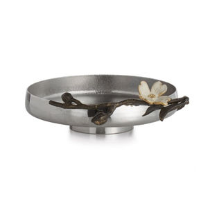 Tazón de servir de metal dorado de calidad de lujo con acento floral, tazón decorativo para servir frutas de último diseño al precio más bajo - Product Image 3