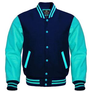 Best Selling Men's <b>Waterproof</b> Breathable <b>Winter</b> Varsity <b>Jacket</b> Stand Collar Zipper Design High Street Style Front Logo Position - Product Image 6