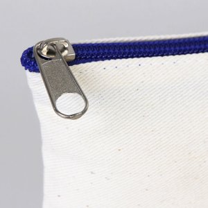 Bolso de mano de algodón azul oscuro con cremallera, 8x6, bolsa en blanco - Product Image 4