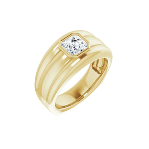 1 Ct Asscher Cut Solitaire Moissanite Wedding <b>Ring</b> for Men Served with a <b>Moonstone</b> Elegant Bague De Mariage - Product Image 6