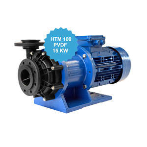 Pompe centrifughe magnetiche di alta qualità htm100 PVDF con motore 15kw IEC 160 2P in plastica per acidi e pompa dell'acqua alcalina - Product Image 1