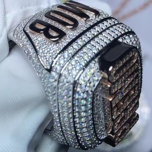 D Color VVS Moissanite Anillos 925 Sterling Silver Hip Hop Compromiso Boda Hombres Anillos - Product Image 3
