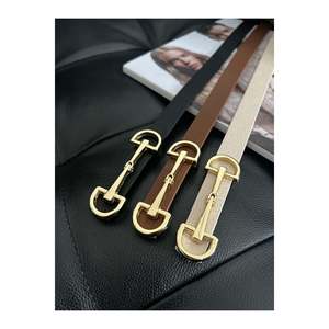Offre spéciale 3 pièces : Ceinture fine à boucle longue pour femme, ceinture pour veste, ceinture pour chemise, ceinture pour robe - Noir, Tan, Beige - Or - Product Image 2