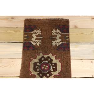 Tapis de 1,3 x 2,7 pieds, petit tapis vintage, tapis à motifs floraux marron - Product Image 3