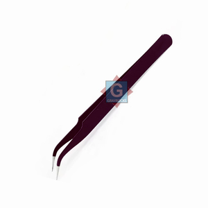 Pinzas profesionales de Extensión de pestañas de acero inoxidable púrpura puntas afiladas para uso doméstico equipo de belleza - Product Image 4