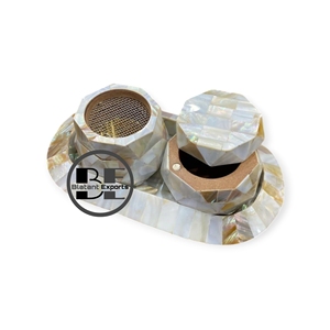 Mejor venta Eid Kuwait especial madre de perla incrustaciones Bakhoor quemador conjunto regalos especiales con estilo tradicional árabe para el hogar - Product Image 1