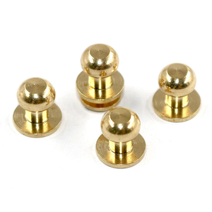 Rivet à vis décoratif en laiton massif sur mesure, tête ronde, pour cuir - Product Image 1