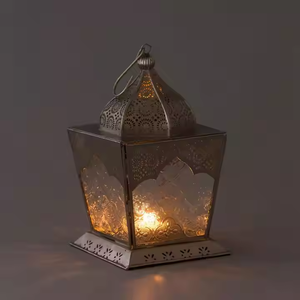 Linterna de vela de hierro y vidrio blanca decorativa, linterna de boda para Bodas de interior y exterior por decor IMPEX - Product Image 6