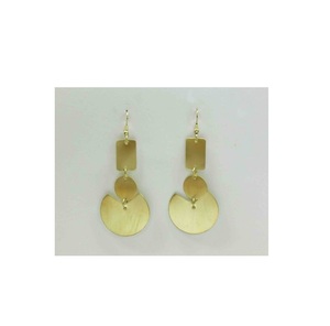 Pendientes de Joyería de Oro Ecológicos para Bodas, Joyería de Moda para Mujer, Pendientes de Latón con Diseño Geométrico, Pendientes de Latón para Niñas - Product Image 2