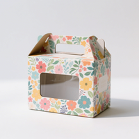 Emballage en carton personnalisé avec fenêtre transparente et poignée Boîtes en papier imprimées pour desserts de boulangerie Bougies parfumées au savon fait main