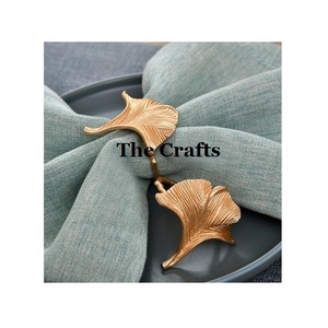 Set Of Four Hexagon Shape <b>Tissue</b> Rings In Aluminium Gold Color Napkin Rings For <b>Wedding</b> Party And Event Use - Product Image 2