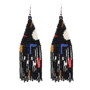 Boucles d'oreilles brodées de perles de rocaille faites à la main de luxe pour cadeaux Boucles d'oreilles à breloques en perles de rocaille d'élégance saisonnière - Product Image 5