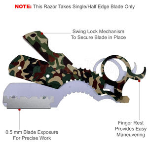 Rasoir pliable à bord droit avec manche en bois et option de marque personnalisée - Product Image 2