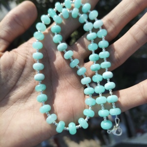 Collar de Perlas Clásico de Aguamarina AAA+ para Boda con Cadena de Plata de Ley - Product Image 1