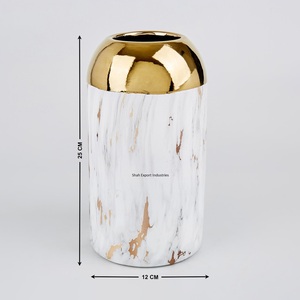 Elegante Florero de Metal en Acabado Dorado y Blanco para Decoración de Pisos de Hogar y Hotel, Florero Grande - Product Image 6