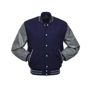 Vestes Varsity Bleues pour Hommes Style High Street à Col Montant Vestes Letterman Vierges d'Hiver pour Hommes et Femmes Vente en Gros - Product Image 6