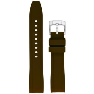 Bracelet de montre intelligente en silicone élastique respirant de haute qualité JD371 marron, sport, doux, léger, résistant à l'eau, unisexe, 18-24 mm - Product Image 1