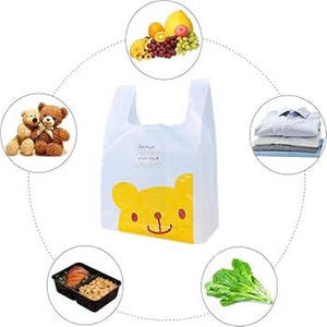 Bolsa de regalo colorida bonita de HDPE/LDPE, bolsa de camiseta impresa personalizada, materiales reciclados, uso en supermercado - Product Image 6