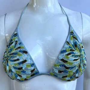 Bikini de Una Pieza de Gran Venta, Conjunto de 5 Piezas, Traje de Baño Sexy para Mujer con Cristales, Escote en V Profundo, Cuentas y Ropa de Playa 100% Poliéster - Product Image 1