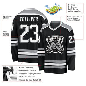 Jersey de Hockey sobre Hielo Personalizado para Hombre, Diseño Personalizado, Servicio OEM, Nombre del Equipo, Sublimación Económica, Anti-UV, Secado Rápido, Ecológico, Alta Calidad - Product Image 4