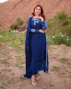 Kanchipuram Estilo Vintage Borde Ancho Jari Trabajo Saree Descosido Uso Diario Seda Kurta Conjunto Dibujado a Mano Dori Imprimir para Ropa de Fiesta - Product Image 1