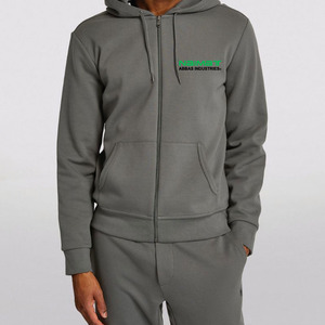 Sudadera con capucha térmica de invierno para hombre de 100% algodón al por mayor con estampado personalizado de alta calidad a la moda con cremallera completa informal con capucha teñida lisa - Product Image 4