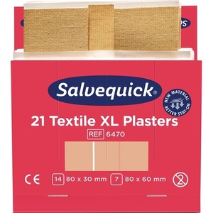 Salvequick Bandes de pansement textile extra-larges, 6 paquets de recharge de 21 pansements chacun - Product Image 1