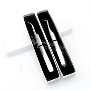 RMI Hot Selling Stainless Steel Volume Eyelash Tweezers High Quality Eyelash Extension Tweezer Silver Shiny Eyelash Tweezer - Product Image 5