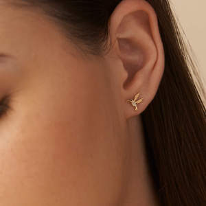 Magnifiques boucles d'oreilles en forme d'oiseau à collier de colombe en diamant de laboratoire cultivé, or massif 14k 18k, pavé, certifié IGI, qualité VVS, port quotidien - Product Image 2