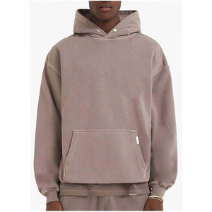 Pull à capuche basique pour hommes et femmes Vêtements et streetwear Coton polaire teint uni Logo personnalisé Design Hiver Sweats à capuche pour hommes - Product Image 3