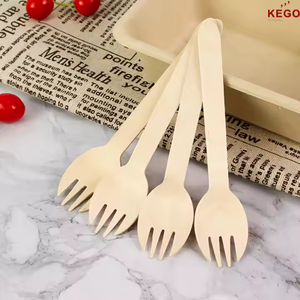 Venta al por mayor de fábrica Kego S160 160mm Spork de madera desechable biodegradable para fiestas Ecológico Precio barato 10 millones de piezas - Product Image 2