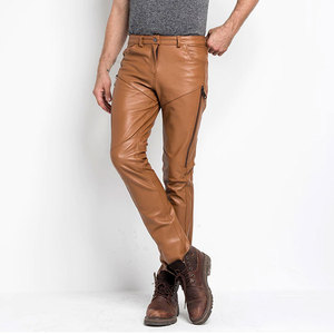 Pantalones de Cuero para Hombre al por Mayor, Elegantes, Cómodos, Duraderos, de Cuero Genuino Suave, Diseño Clásico para Uso Diario - Product Image 1