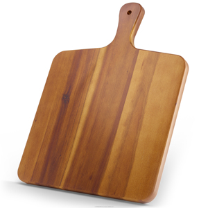 Plato cuadrado de madera de acacia para servir con asa para cortar y picar carne, tablas de charcutería amigables para restaurantes - Product Image 1