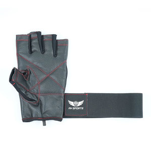 Top Quality 100% Genuine Leather <b>Gym</b> Gloves Fitness Training Wrist Support <b>Weight</b> Lifting Gloves - Product Image 6