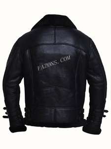 Blouson en cuir véritable pour homme, style motard, en peau de mouton, matelassé, chaud pour l'hiver, modèle B3, style racer café racer, vente en gros - Product Image 4