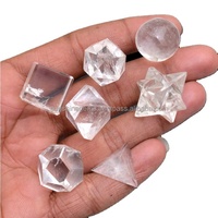 Heilige Geometrie Set Großhandel Klarer Quarz Kristall Geometrie Set mit Natursteinen Metaphysische und Spirituelle Heilungszubehör