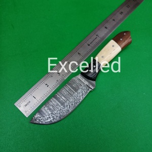 Couteau de chasse à lame fixe en acier damas fait à la main pour le camping avec gaine en cuir couteaux japonais - Product Image 6