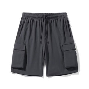 2025 hommes ample Cargo Shorts nouvel été solide motif pantalons décontractés Anti-rides cinq poches conception - Product Image 6