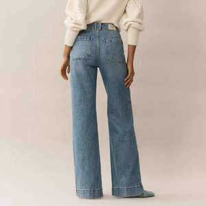 Pantalones Vaqueros de Mujer al por Mayor, Estilo Vintage, Cintura Baja, Denim Lavado, Pierna Ancha, Corte Ajustado - Product Image 3