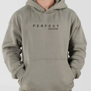 Sweat-shirt uni en molleton à épaules tombantes avec cordon de serrage unisexe pour hommes et femmes, sweat-shirt en coton surdimensionné lourd avec logo personnalisé - Product Image 1