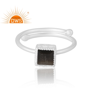 แหวนอัญมณีออบซิเดียนสีทองเงาธรรมชาติทำจากเงินสเตอร์ลิง925เหมาะสำหรับเป็นของขวัญสำหรับผู้หญิง - Product Image 3