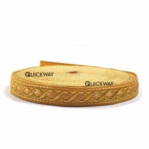 OEM Lingote Trenza de alambre de oro de encaje francés al por mayor Galloon Custom Lace Trim Material textil metálico francés de lujo de encaje artesanías - Product Image 2