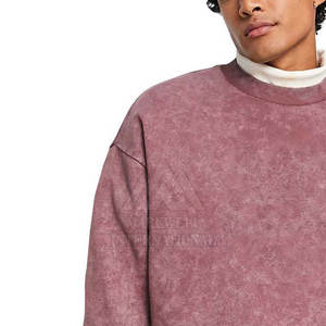 Precio razonable Hombres Acid Wash Sudadera Color sólido Diseña tu propio logotipo Cómodo Hombres Basics Acid Wash Sudadera - Product Image 6