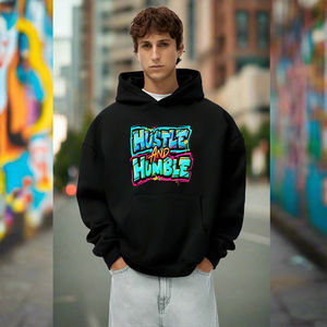 Sweat à capuche surdimensionné imprimé en coton doux et résistant, personnalisé OEM, pour l'entraînement hivernal, style hip-hop, pour hommes, fabriqué au Pakistan - Product Image 1