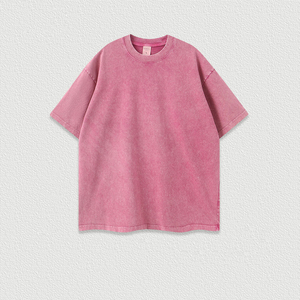 High Quality Oversized <b>Acid</b> Washed T Shirt Men Vintage T-shirts <b>Drop</b> Shoulder Streetwear Shirt Printing Plain Oversized - Product Image 4