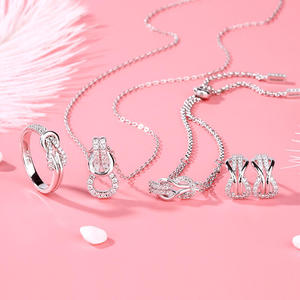 Jeulia <b>Infinity</b> Love Sterling Silver Jewelry Set with Pearl and Zircon - Product Image 6